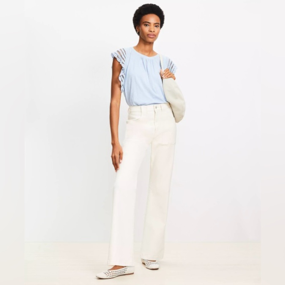 Loft relaxed flare utility jeans